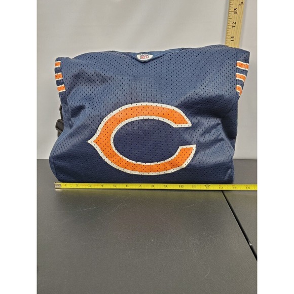 NFL Chicago Bears Team Tote Bag Navy Orange Mesh Adjustable Strap Zip Closure - Picture 3 of 9